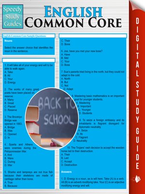 cover image of English Common Core